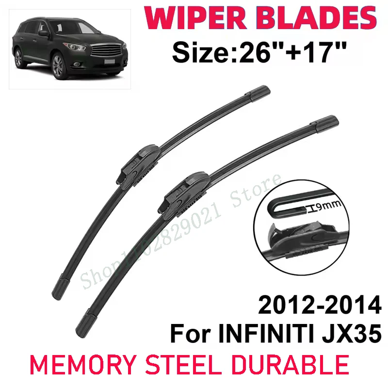 2PCS Wiper Blades Set Kit For INFINITI JX35 2012-2014 Front Windshield Brushes Windscreen Window Accessories
2PCS Wiper Blades Set Kit For INFINITI JX35 2012-2014 Front Windshield Brushes Windscreen Window Accessories