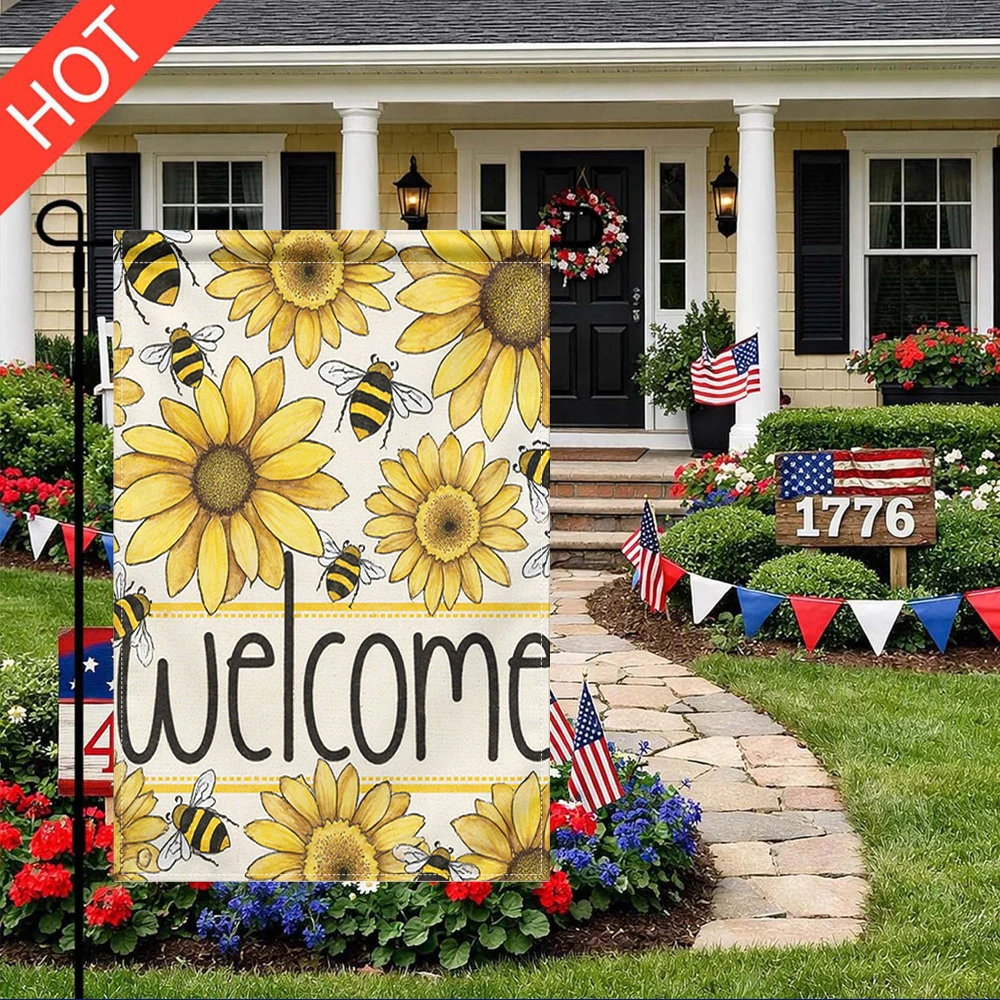 Welcome Sunflower Bee Garden Flag Double Sided Print No Flagpole Included
Welcome Sunflower Bee Garden Flag Double Sided Print No Flagpole Included