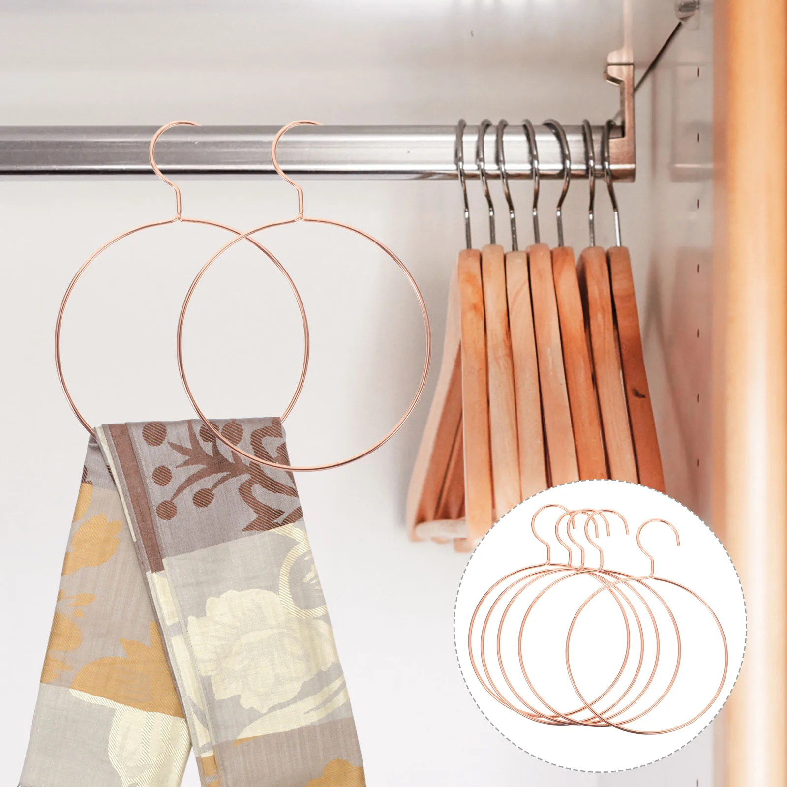 5 Pcs Round Hanger Function Circle Circular Hangers for Clothes Gold Scarves Scarf Rack
5 Pcs Round Hanger Function Circle Circular Hangers for Clothes Gold Scarves Scarf Rack