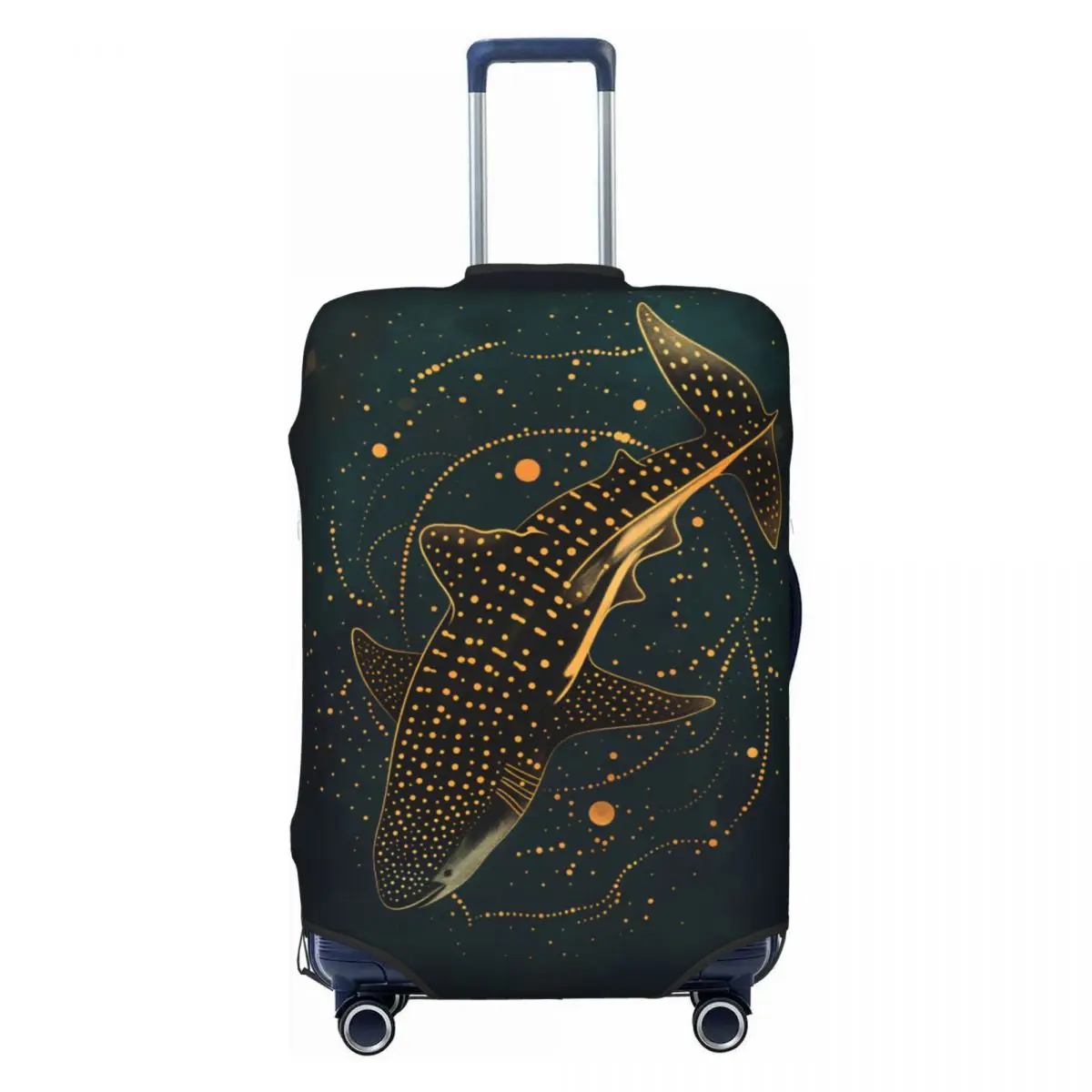 Teal Dark Gold Circle Dot Whale Shark Mystic Sea Print Suitcase Cover Flight Useful Luggage Supplies Cruise Trip Protection
Teal Dark Gold Circle Dot Whale Shark Mystic Sea Print Suitcase Cover Flight Useful Luggage Supplies Cruise Trip Protection