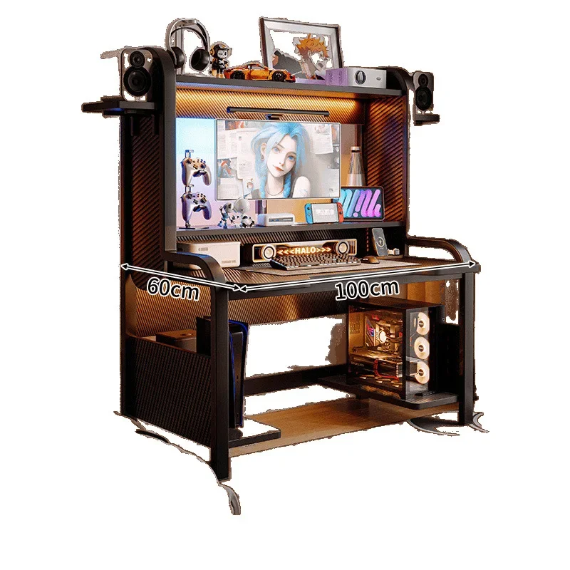 Computer desk desktop can be placed host carbon fiber gaming table and chair set
Computer desk desktop can be placed host carbon fiber gaming table and chair set