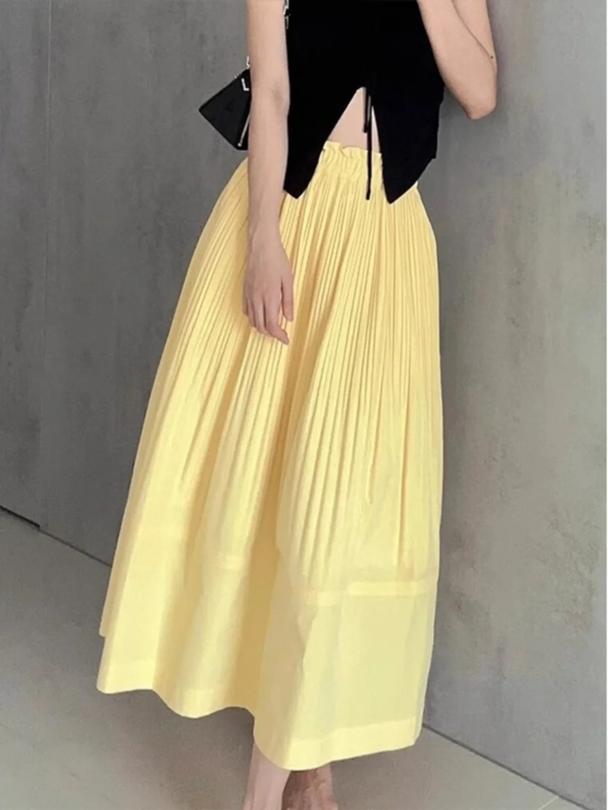 Yellow Textured A-Line Midi Skirt Women's Spring Summer Fashion Casual Atmosphere Half-length Skirt Sweet Style Pleated High ...
Yellow Textured A-Line Midi Skirt Women's Spring Summer Fashion Casual Atmosphere Half-length Skirt Sweet Style Pleated High ...