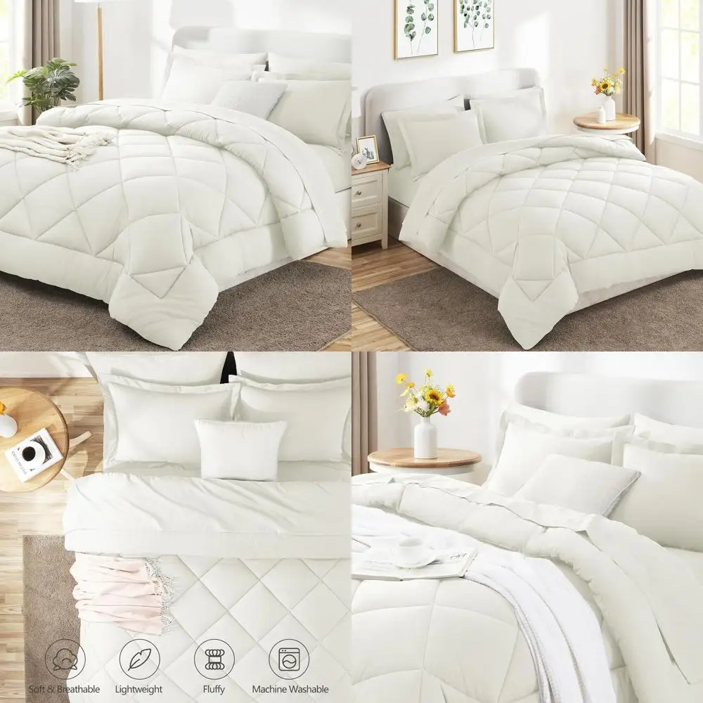 Комплект постельного белья Ivory из 7 предметов: роскошное всесезонное покрывало с наполнителем из искусственного пуха, простыни, наволочки и декоративные наволочки.
Комплект постельного белья Ivory из 7 предметов: роскошное всесезонное покрывало с наполнителем из искусственного пуха, простыни, наволочки и декоративные наволочки.