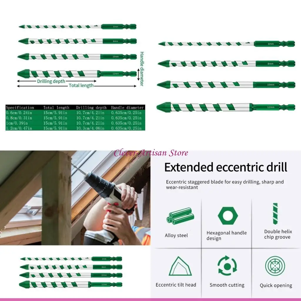E06B Высокопрочные эксцентриковые сверла с наклонной головкой, набор сверл по бетону 6/8/10/12 мм для стеклянной плитки,
E06B Высокопрочные эксцентриковые сверла с наклонной головкой, набор сверл по бетону 6/8/10/12 мм для стеклянной плитки,