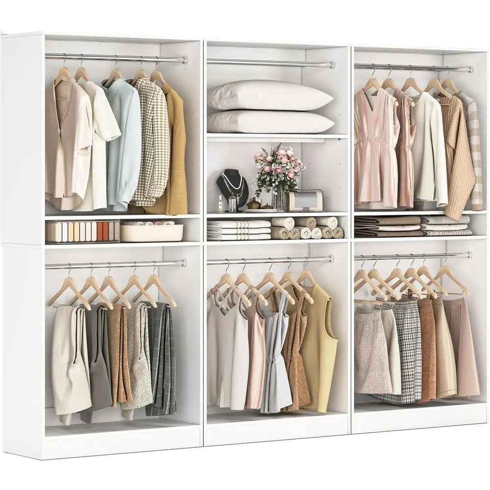 9T ular Closet System with 6 Hanging Rods, 2500LBs Heavy Duty Walk-in Clothing Organizer, 3-Piece Wood Garment Rack or Bedroom,
9T ular Closet System with 6 Hanging Rods, 2500LBs Heavy Duty Walk-in Clothing Organizer, 3-Piece Wood Garment Rack or Bedroom,
