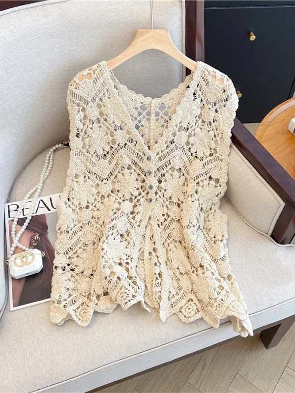Women's V-ne Hook Embroidery Hollow out Vest Top Layering Outerwear plus Size Beautiful Spring Summer Faion
Women's V-ne Hook Embroidery Hollow out Vest Top Layering Outerwear plus Size Beautiful Spring Summer Faion