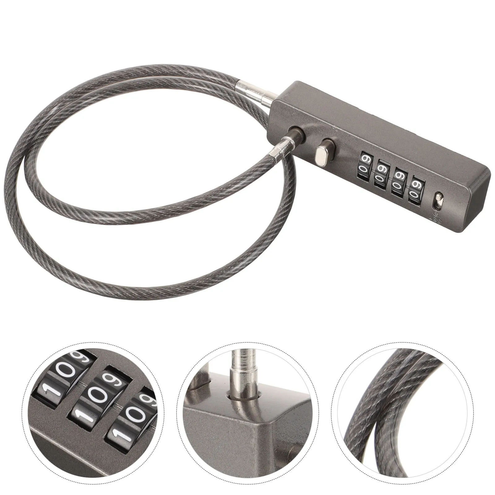 Cable Lock Combination Padlock for Bike Luggage Refrigerator Freezer Locker Backpack Zinc Alloy 4Button 10000Codes Security Lock
Cable Lock Combination Padlock for Bike Luggage Refrigerator Freezer Locker Backpack Zinc Alloy 4Button 10000Codes Security Lock