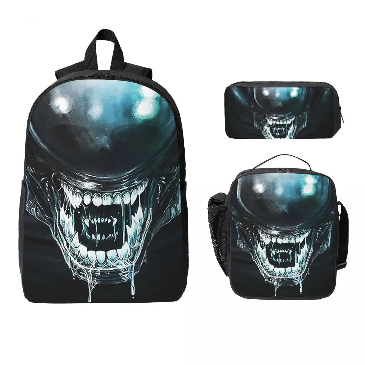 Рюкзак Xenomorph Alien, студенческая сумка для книг для мальчиков и девочек, школьная сумка, сумки на плечо для ноутбука, изолированная сумка для обеда 3 шт., пенал
Рюкзак Xenomorph Alien, студенческая сумка для книг для мальчиков и девочек, школьная сумка, сумки на плечо для ноутбука, изолированная сумка для обеда 3 шт., пенал