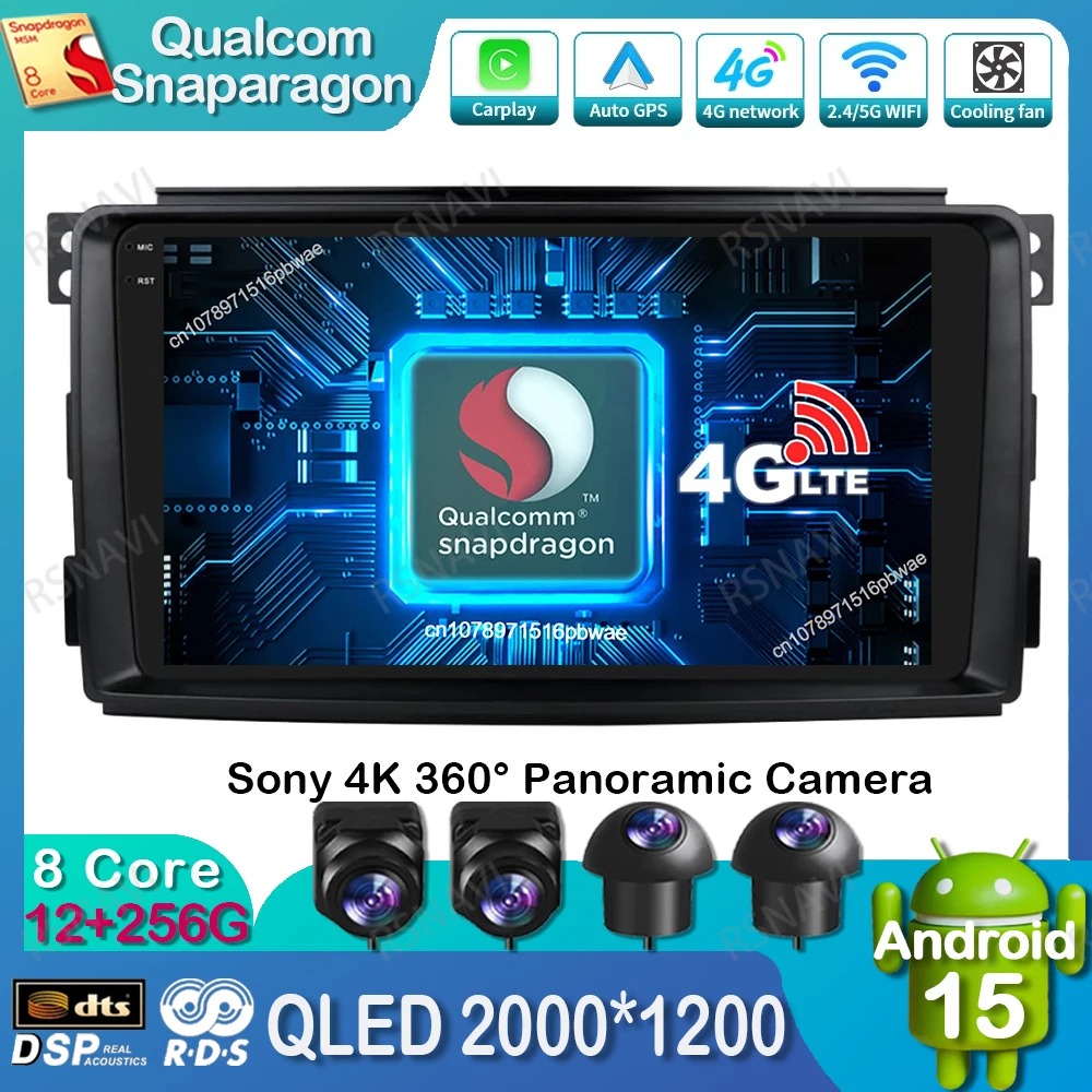 Android 15 Car Radio ForBenz Smart Fortwo 2006 - 2015-B Qualcomm Autoradio Head Unit Wireless Carplay Auto DSP QLED BT GPS DVD
Android 15 Car Radio ForBenz Smart Fortwo 2006 - 2015-B Qualcomm Autoradio Head Unit Wireless Carplay Auto DSP QLED BT GPS DVD