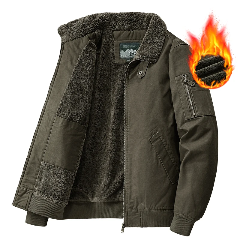 Mens Fleece Cargo Jacket Men's Autumn Winter Cotton Washed Thickened Jacket Outdoor Flying Mens Jackets Casual Winter New Coats
Mens Fleece Cargo Jacket Men's Autumn Winter Cotton Washed Thickened Jacket Outdoor Flying Mens Jackets Casual Winter New Coats