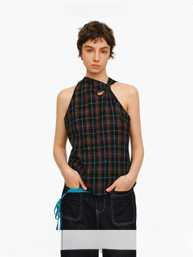 Age of Ascent Vintage Checkered Neck Hanging Vest Top Practical Knot Design Color Block Cotton Women's Fashion Spring Outfit
Age of Ascent Vintage Checkered Neck Hanging Vest Top Practical Knot Design Color Block Cotton Women's Fashion Spring Outfit