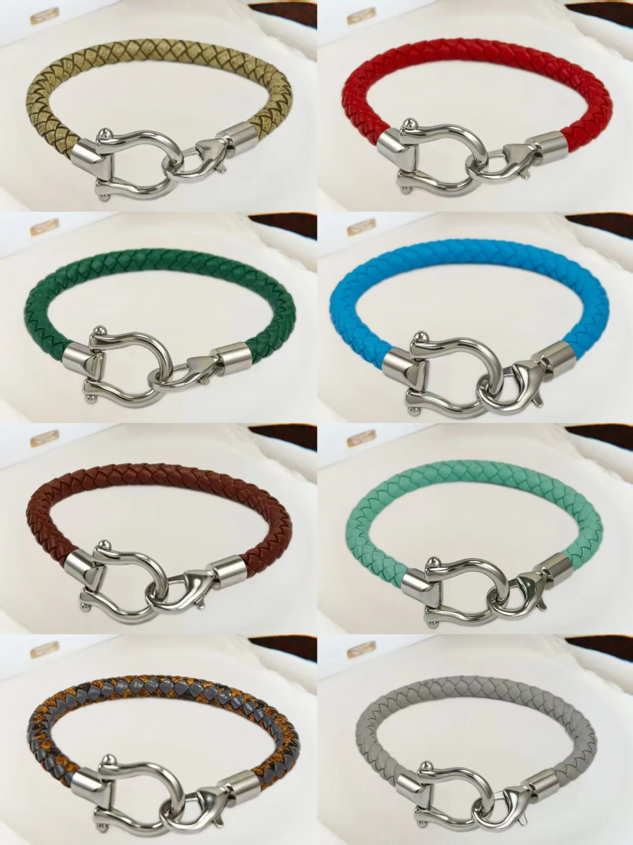 Fashionable men's leather bracelet, personalized and minimalist, woven leather stainless steel chain
Fashionable men's leather bracelet, personalized and minimalist, woven leather stainless steel chain