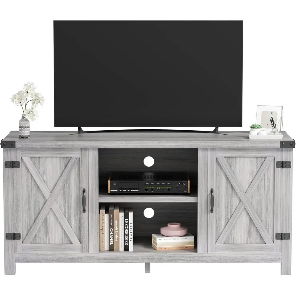 65 TV Stand with Double Barn Doors and Storage Cabinet for Living Room or Bedroom - Grey
65 TV Stand with Double Barn Doors and Storage Cabinet for Living Room or Bedroom - Grey