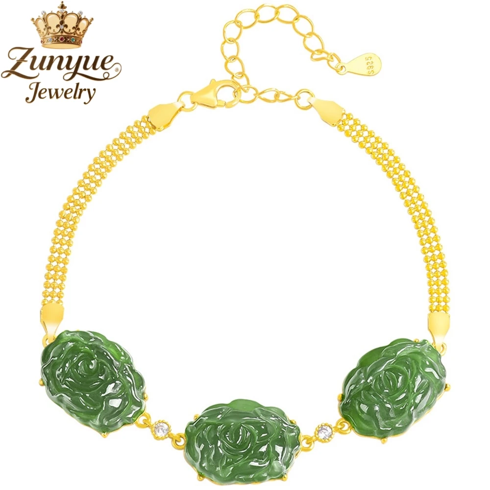 S925 Silver Inlaid Natural Old Material Hetian Jade Rose Flower Bracelet Luxury Quality Fashion Jewelry Exquisite Popular Charms
S925 Silver Inlaid Natural Old Material Hetian Jade Rose Flower Bracelet Luxury Quality Fashion Jewelry Exquisite Popular Charms