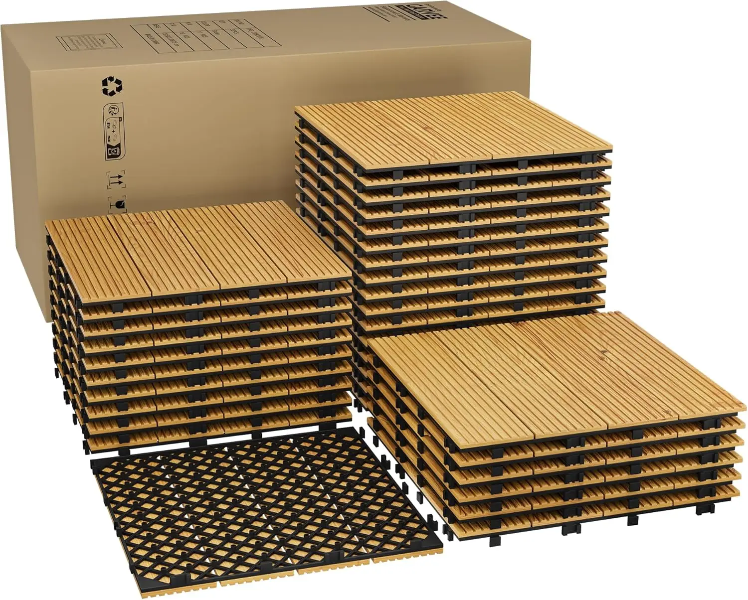 33 PCS Interlocking Deck Tiles, 12"X12" Solid Acacia Wood Flooring for Outdoor & Indoor, All Weather Waterproof Snap Together Pa
33 PCS Interlocking Deck Tiles, 12"X12" Solid Acacia Wood Flooring for Outdoor & Indoor, All Weather Waterproof Snap Together Pa