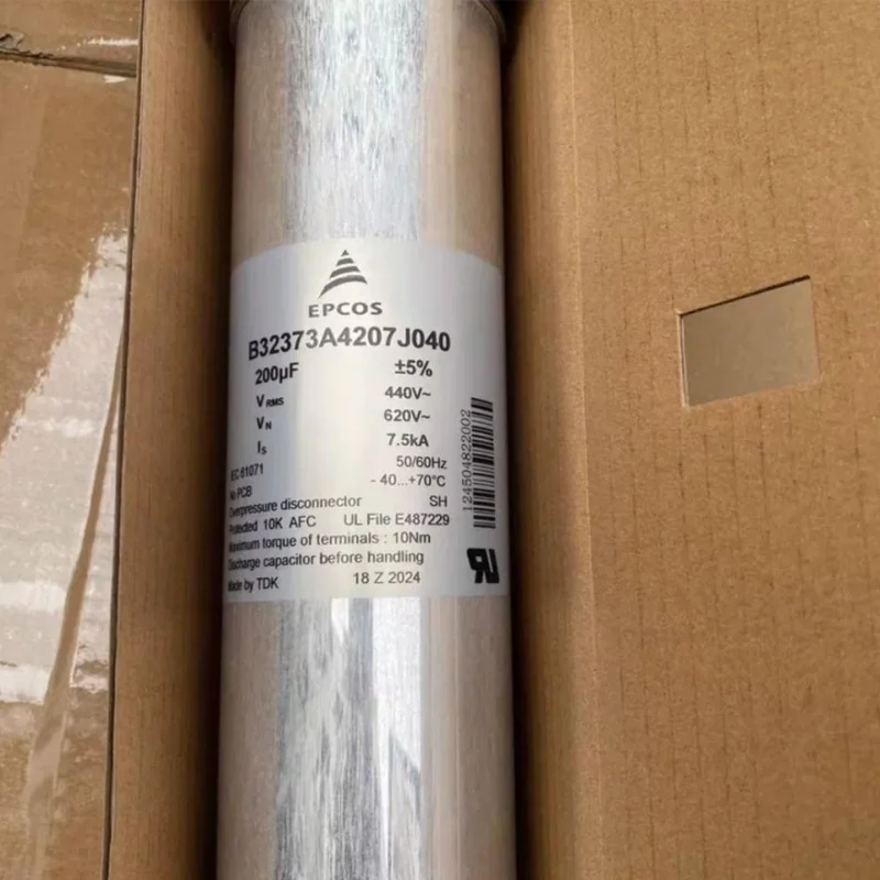 Brand new original B32373A4207j040 440vac 200uf film capacitor 76x247mm
Brand new original B32373A4207j040 440vac 200uf film capacitor 76x247mm