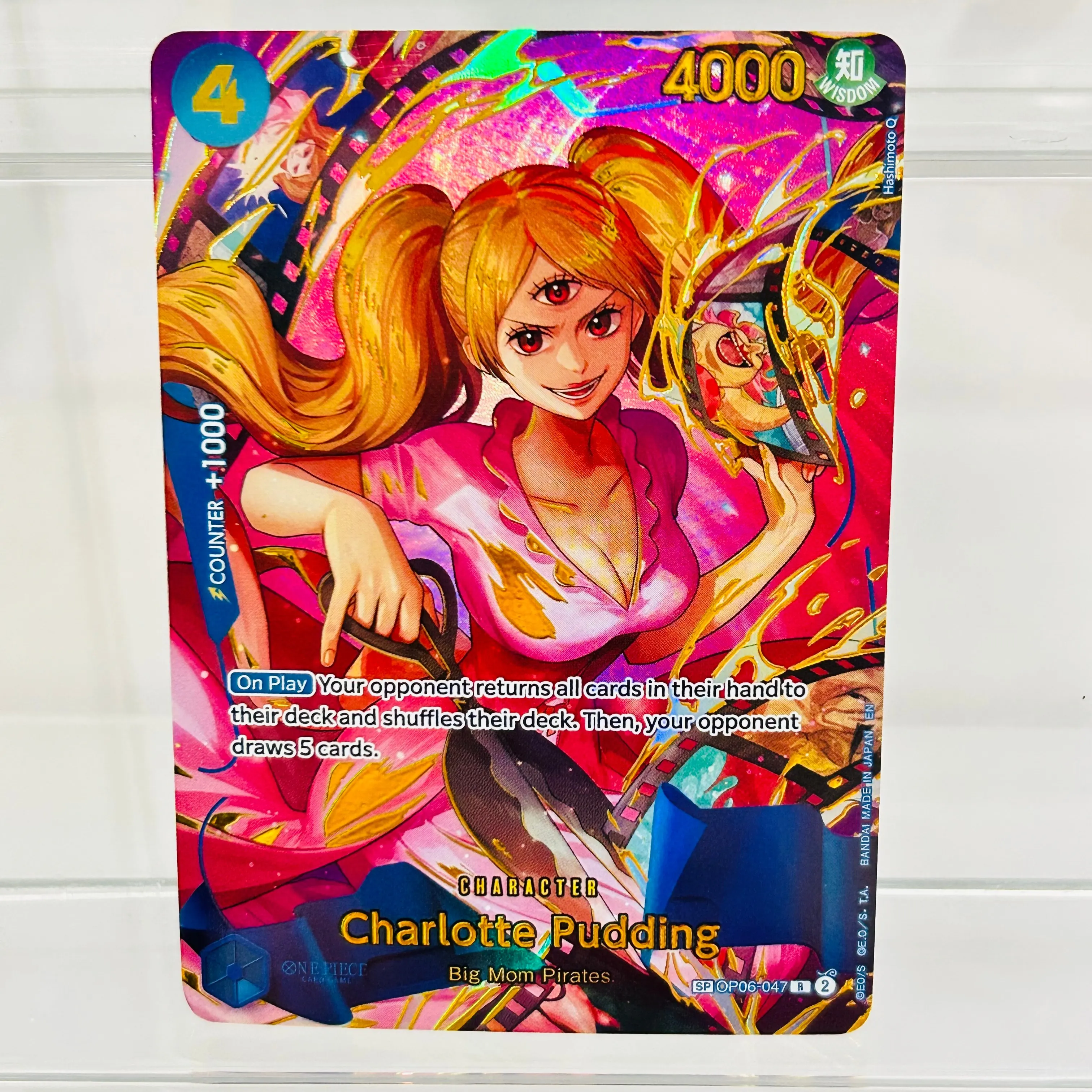 One Piece Pudding OP06-047 English DIY Card with Gold Foil & Holographic Texture,Perfect Condition Premium Anime Collection Card
One Piece Pudding OP06-047 English DIY Card with Gold Foil & Holographic Texture,Perfect Condition Premium Anime Collection Card