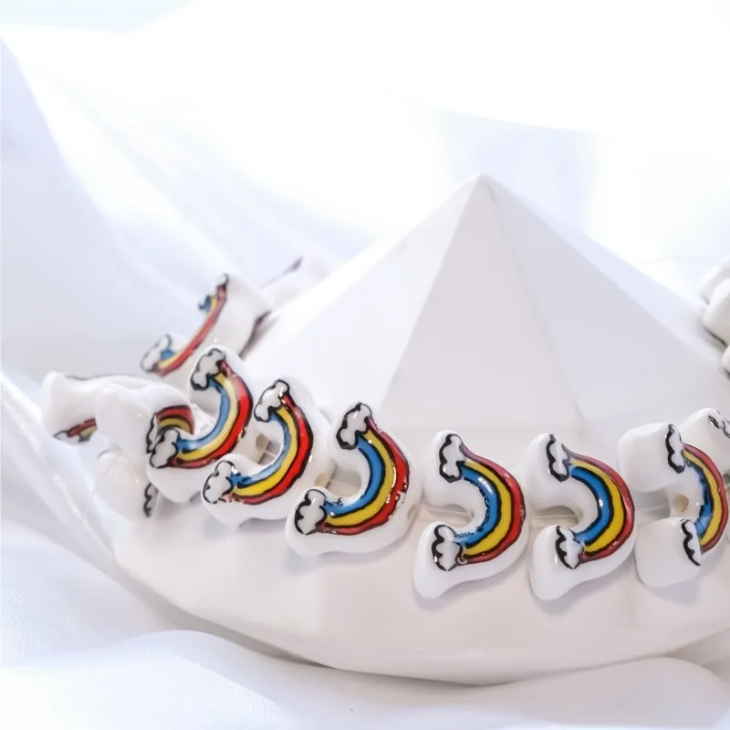 10pcs Ranibow-Shaped beads kit Handmade Shiny Glossy Glazed Ceramic Porcelain Loose Beads lot for Jewelry Making DIY Crafts
10pcs Ranibow-Shaped beads kit Handmade Shiny Glossy Glazed Ceramic Porcelain Loose Beads lot for Jewelry Making DIY Crafts