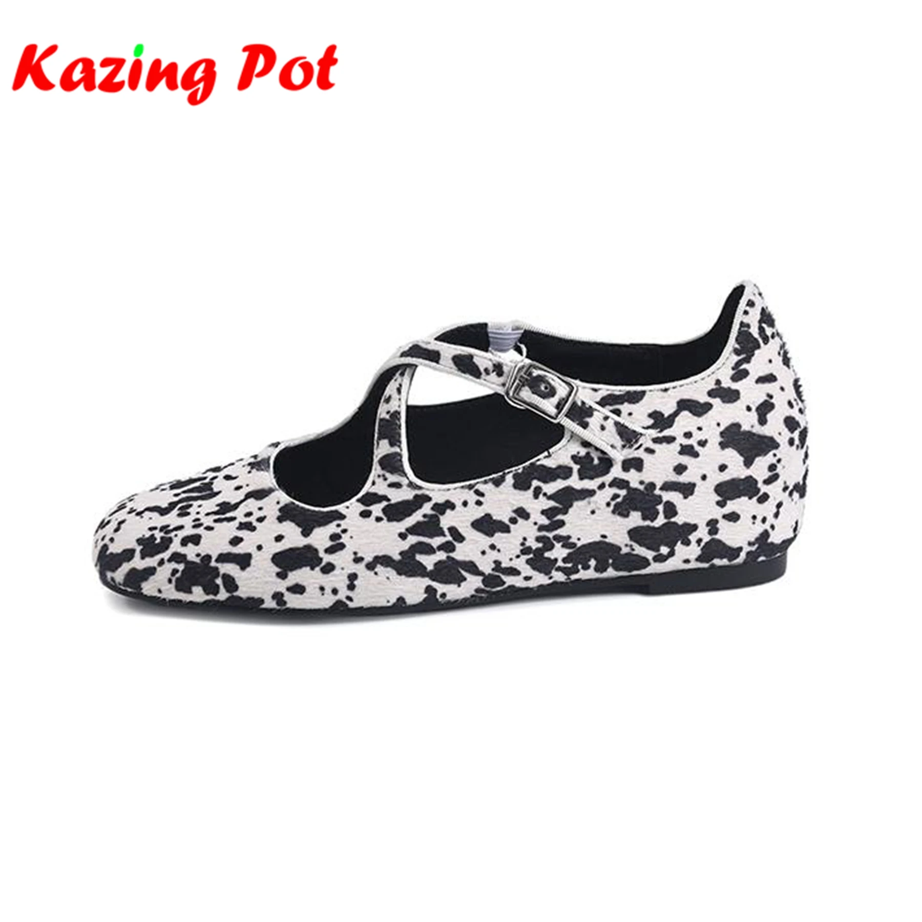 Krazing Pot из овчины, конский волос, летняя обувь на низком каблуке с квадратным носком и узором коровы, современные модные женские туфли на плоской подошве с леопардовым принтом
Krazing Pot из овчины, конский волос, летняя обувь на низком каблуке с квадратным носком и узором коровы, современные модные женские туфли на плоской подошве с леопардовым принтом