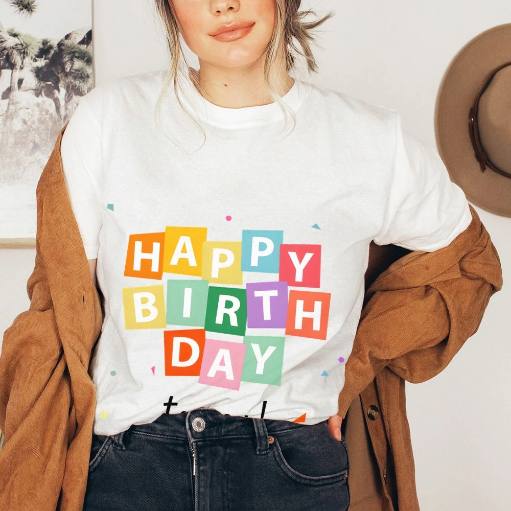 Y2k Happy Birthday Print Oversized T-Shirt Women 2025 New Cotton Tee Celebration Graphic Top Summer Casual Party Style 
Y2k Happy Birthday Print Oversized T-Shirt Women 2025 New Cotton Tee Celebration Graphic Top Summer Casual Party Style