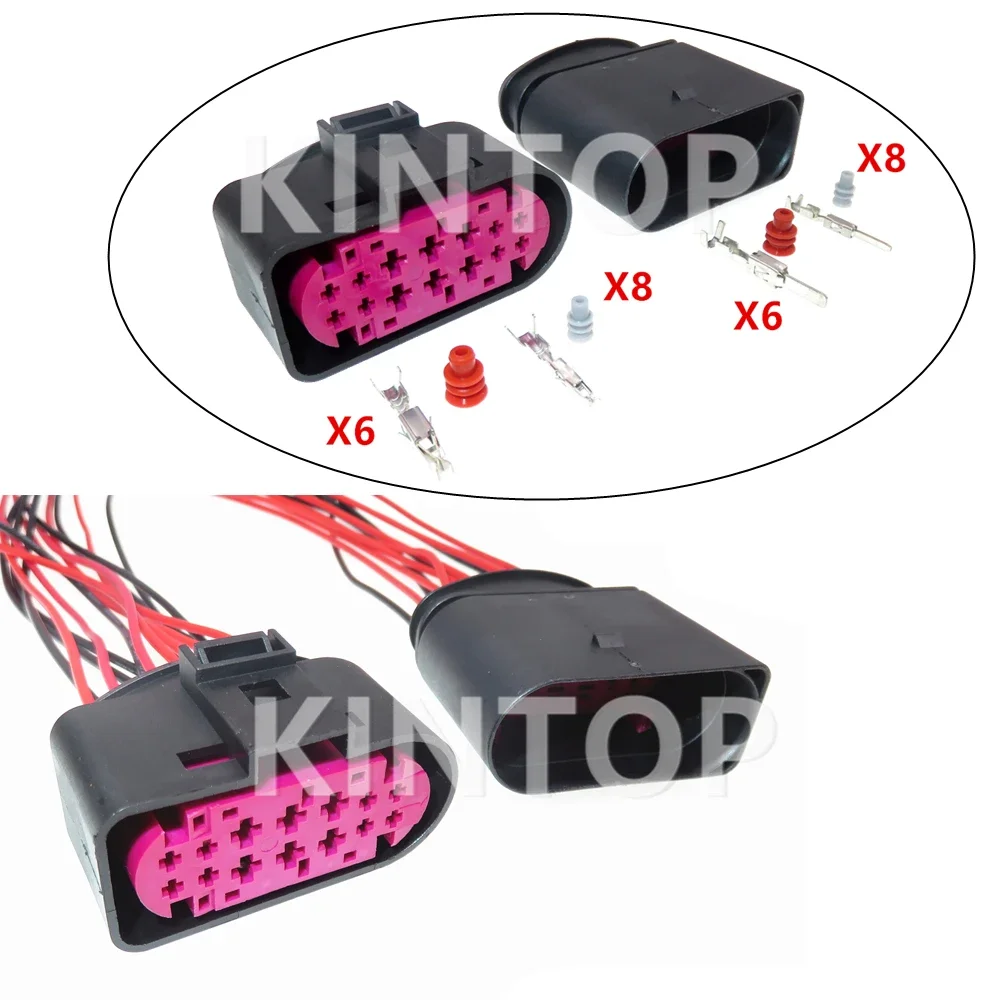 1 Set 14 Pins Car LED Headlights Hybrid Connector 1J0973737 1J0973837 Auto Docking Waterproof Socket AC Assembly For Audi VW
1 Set 14 Pins Car LED Headlights Hybrid Connector 1J0973737 1J0973837 Auto Docking Waterproof Socket AC Assembly For Audi VW