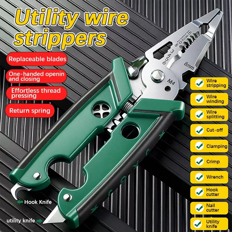 Electrician Pliers Multifunctional Wire Stripper Crimper Pliers Crimping Cutting Professional Electrician Tool
Electrician Pliers Multifunctional Wire Stripper Crimper Pliers Crimping Cutting Professional Electrician Tool