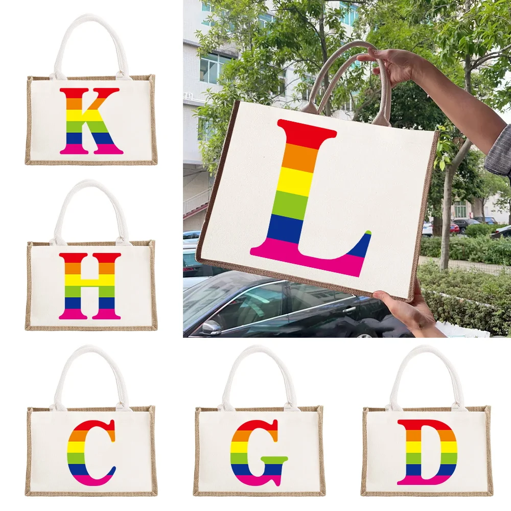 Tote Bags Women Fashion Shopper Bags Personalized Portable Bridesmaid Bridal Party Girls Trip Gifts Rainbow Pattern Series
Tote Bags Women Fashion Shopper Bags Personalized Portable Bridesmaid Bridal Party Girls Trip Gifts Rainbow Pattern Series