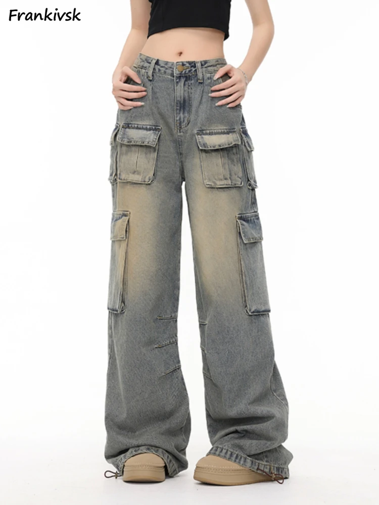 Women Jeans Do Old Middle Waist Baggy Wide Leg Trousers Multi Pockets Stylish Schoolgirl Classic Grunge Versatile Retro Daily
Women Jeans Do Old Middle Waist Baggy Wide Leg Trousers Multi Pockets Stylish Schoolgirl Classic Grunge Versatile Retro Daily