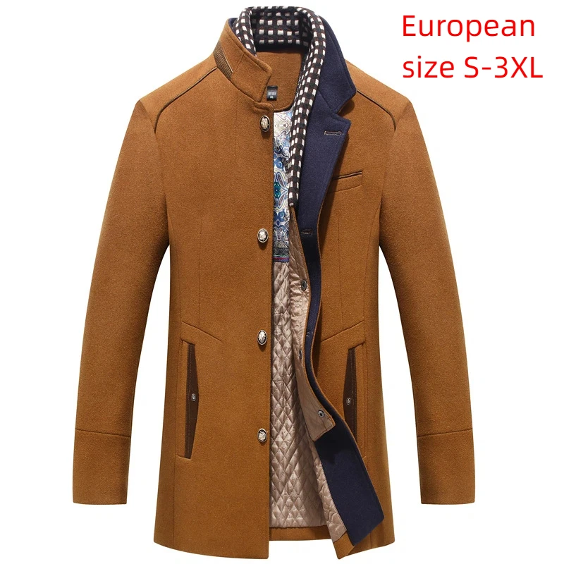 Men's Wool Blend Overcoat with Scarf Collar Thick Winter Trench Coat for Men Classic Long Peacoat Formal Winter Jacket Man
Men's Wool Blend Overcoat with Scarf Collar Thick Winter Trench Coat for Men Classic Long Peacoat Formal Winter Jacket Man