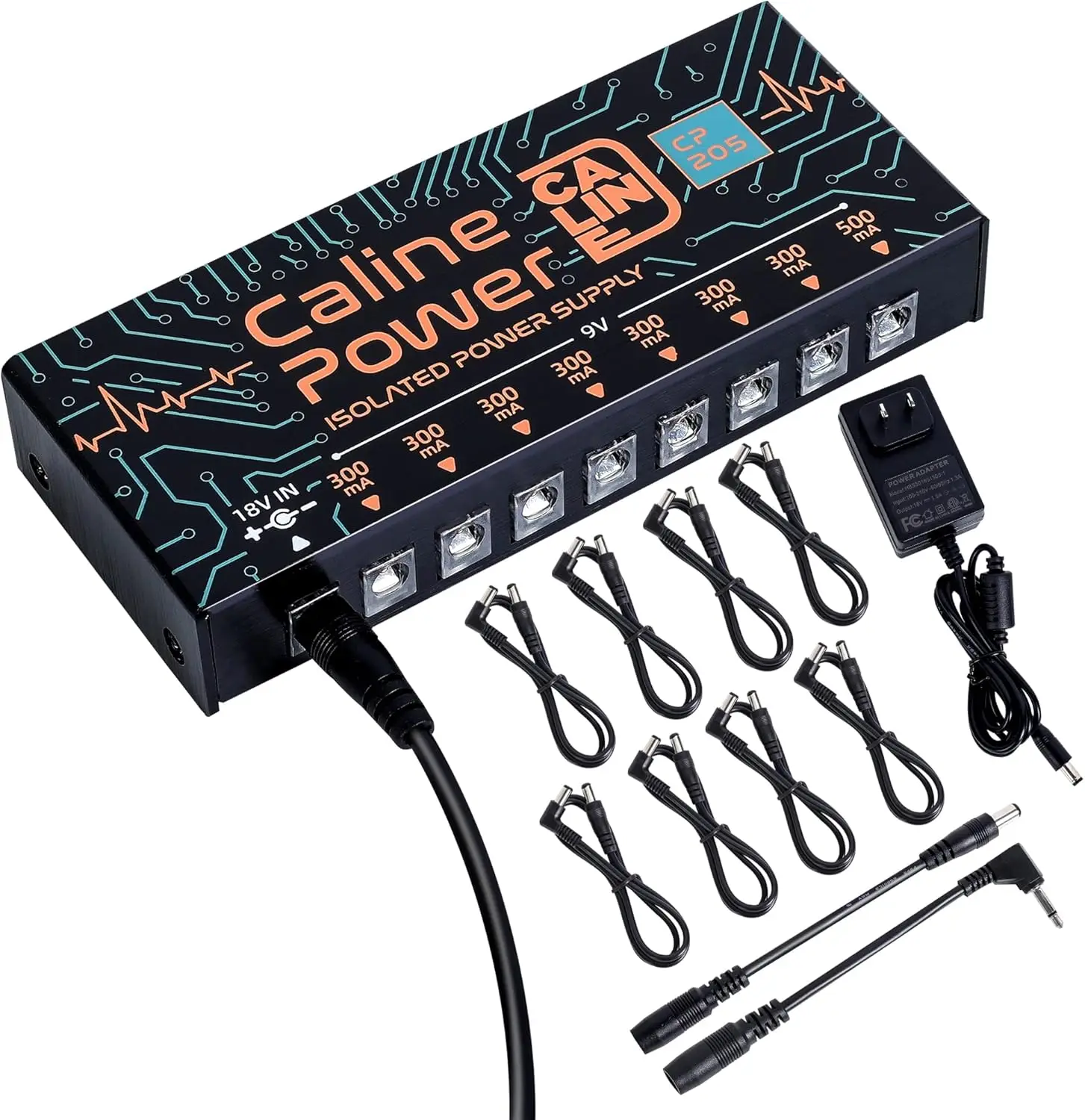Caline CP-205 Truly Isolated Power Supply Transparent DC Multi Power Supply 8 Outputs For Guitar Effect Pedal
Caline CP-205 Truly Isolated Power Supply Transparent DC Multi Power Supply 8 Outputs For Guitar Effect Pedal