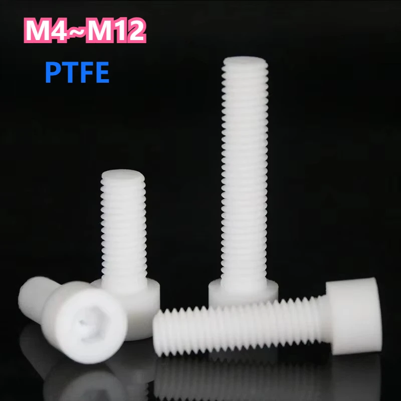 PTFE Hexagonal Cup Head Screw Cylindrical Hexagonal Plastic Hex Bolt For Heat Electricity Insulation M4 M5 M6 M8 M10 M12
PTFE Hexagonal Cup Head Screw Cylindrical Hexagonal Plastic Hex Bolt For Heat Electricity Insulation M4 M5 M6 M8 M10 M12