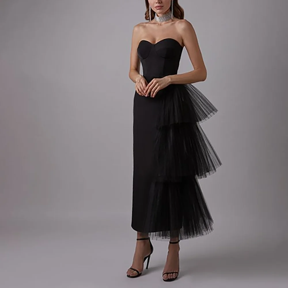 New Arrival Prom Dresses Strapless Sleeveless Tiered Tulle Back Slit Red Carpet Formal Evening Party Women Elegant Mermaid Gown
New Arrival Prom Dresses Strapless Sleeveless Tiered Tulle Back Slit Red Carpet Formal Evening Party Women Elegant Mermaid Gown