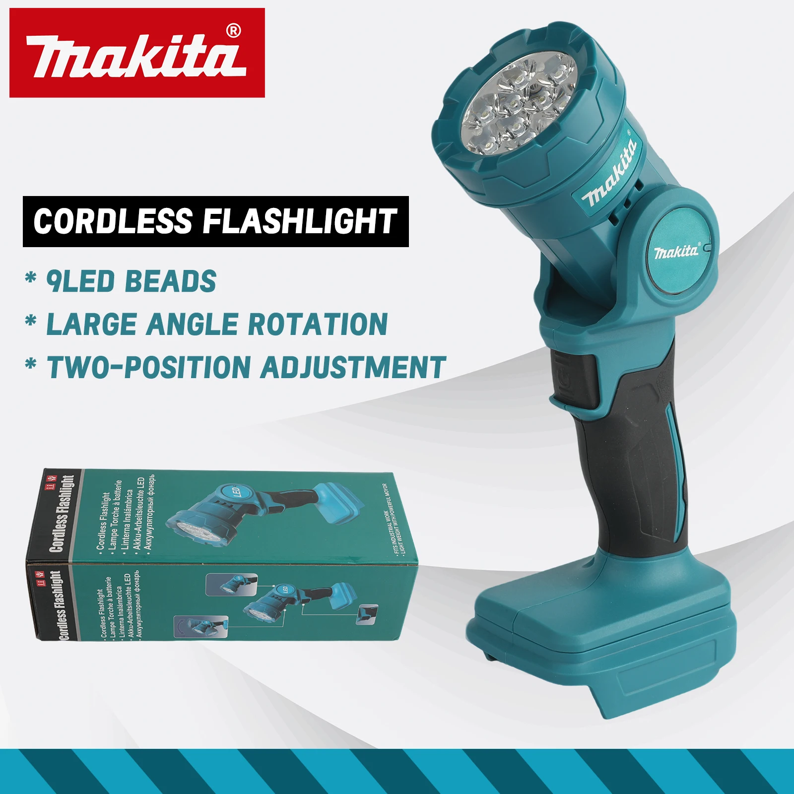 NEW 2026 Makita Cordless Rotating LED Flashlight,18V Power Supply,9 Super Bright Beads,Handheld Light for Work and Emergencies
NEW 2026 Makita Cordless Rotating LED Flashlight,18V Power Supply,9 Super Bright Beads,Handheld Light for Work and Emergencies