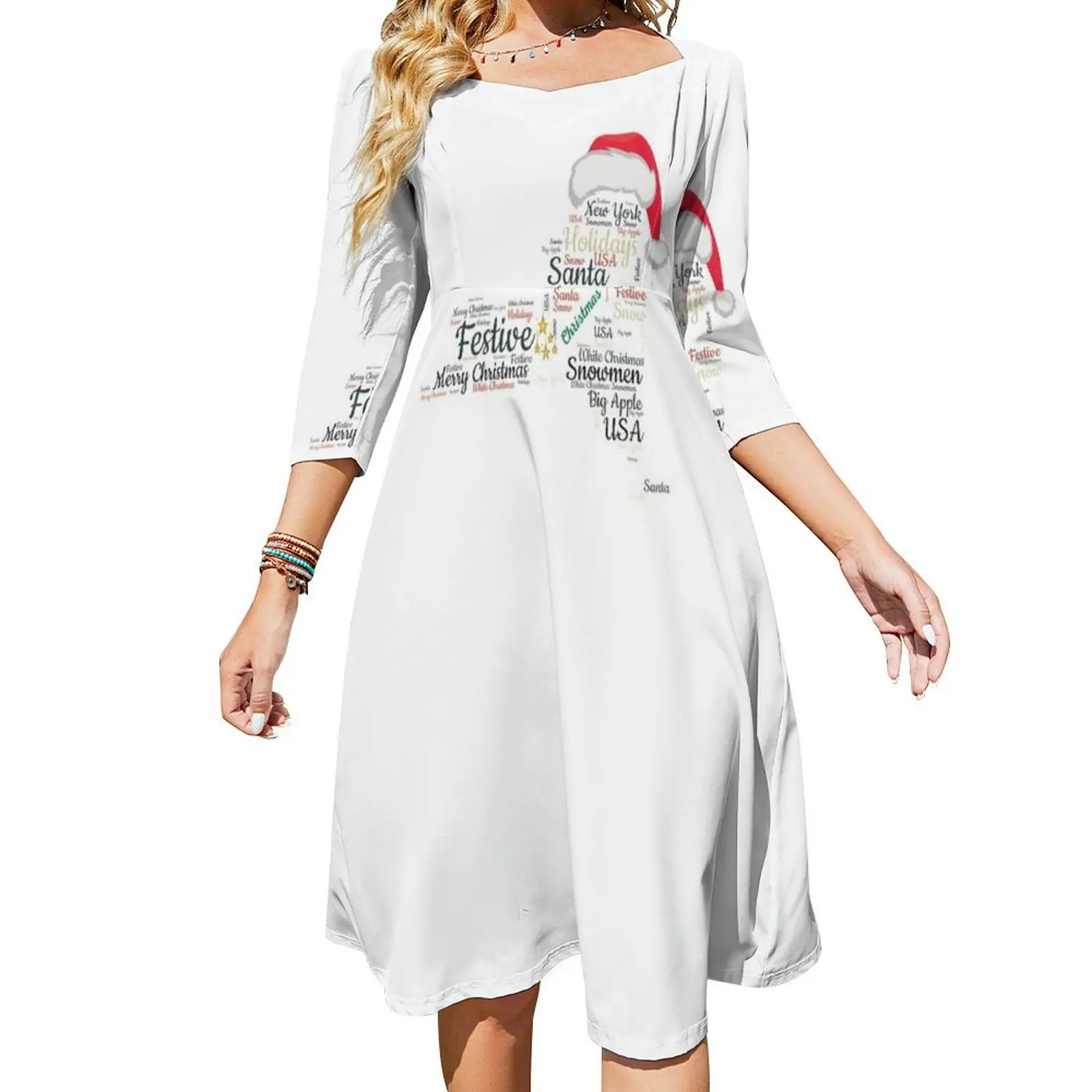 New York Christmas Word Art Flare Dress Aesthetic clothing elegant dress Women's summer suit
New York Christmas Word Art Flare Dress Aesthetic clothing elegant dress Women's summer suit
