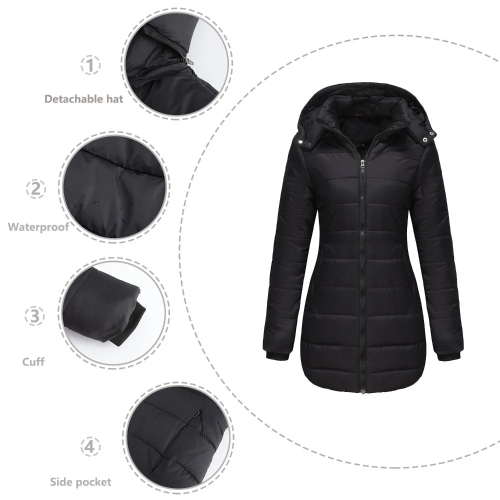 Thick Parker Cotton Waterproof Cotton Coat Winter Black Jacket Women's Long Parker Hooded Warm Winter Coat Women's Black Coat
Thick Parker Cotton Waterproof Cotton Coat Winter Black Jacket Women's Long Parker Hooded Warm Winter Coat Women's Black Coat