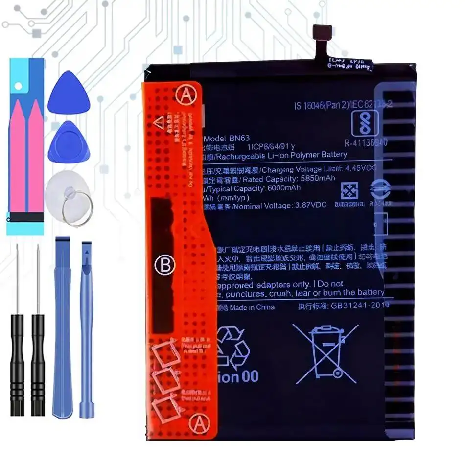 Надежный сменный аккумулятор мобильного телефона BN63, стабильный для Xiaomi Redmi 10 Prime 6000 мАч
Надежный сменный аккумулятор мобильного телефона BN63, стабильный для Xiaomi Redmi 10 Prime 6000 мАч
