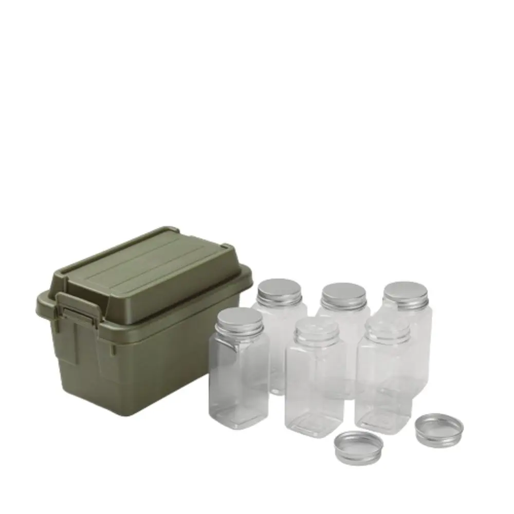 Plastic Camping Spice Kit Durable 1.1L/0.9L Camping Storage Box Waterproof 6pcs Condiment Jar Mini Storage Box
Plastic Camping Spice Kit Durable 1.1L/0.9L Camping Storage Box Waterproof 6pcs Condiment Jar Mini Storage Box