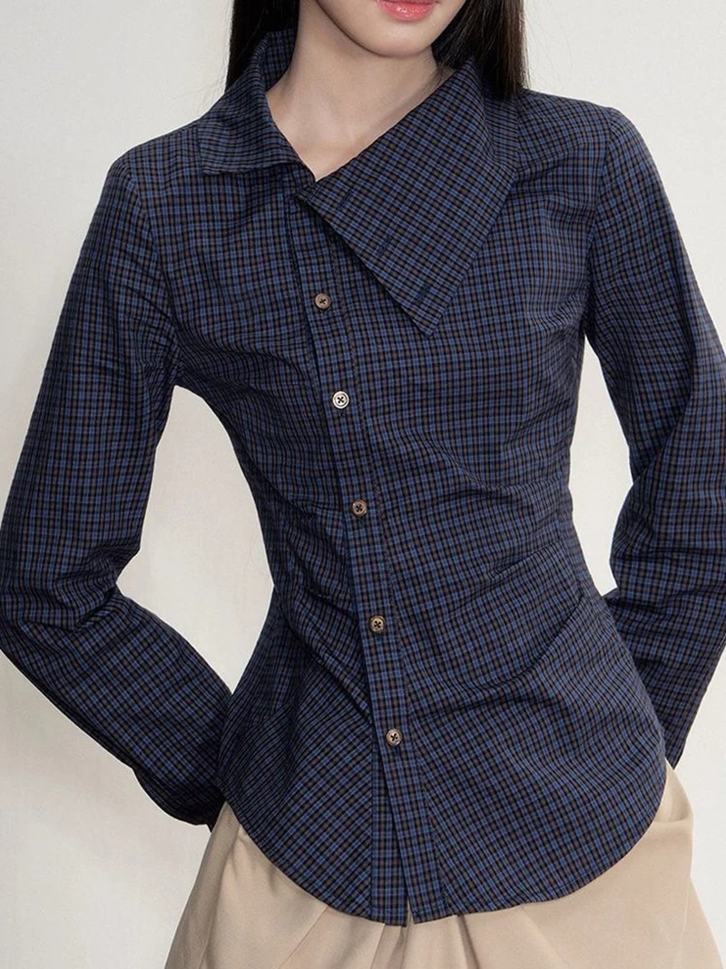 Винтажная милая тонкая клетчатая рубашка, женская элегантная осенняя дизайнерская блузка с длинным рукавом, корейская повседневная блузка в консервативном стиле, женские топы Camisa
Винтажная милая тонкая клетчатая рубашка, женская элегантная осенняя дизайнерская блузка с длинным рукавом, корейская повседневная блузка в консервативном стиле, женские топы Camisa