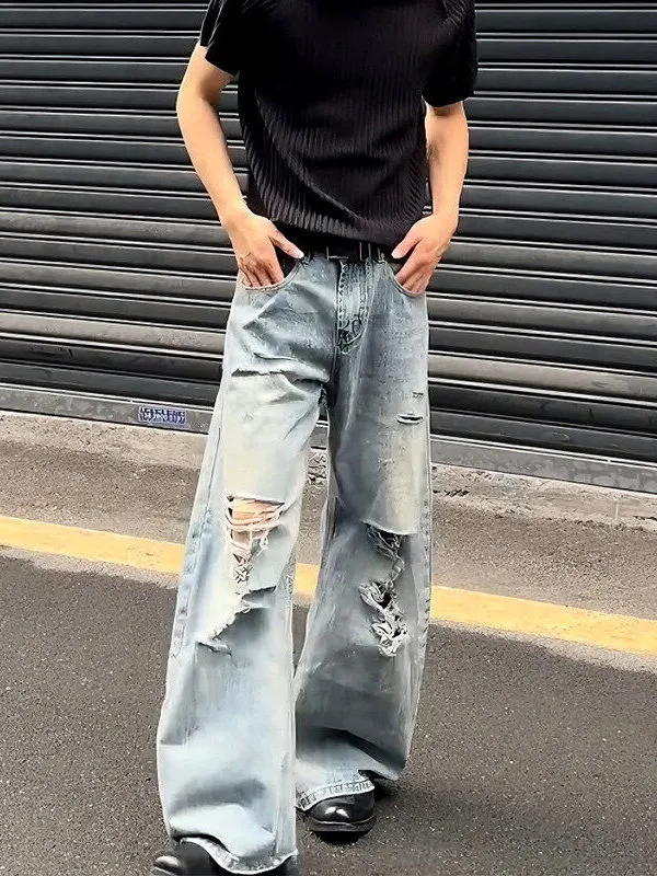 Американские винтажные джинсы свободного прямого кроя с рваными элементами, повседневные, удобные, летние, из денима
Американские винтажные джинсы свободного прямого кроя с рваными элементами, повседневные, удобные, летние, из денима