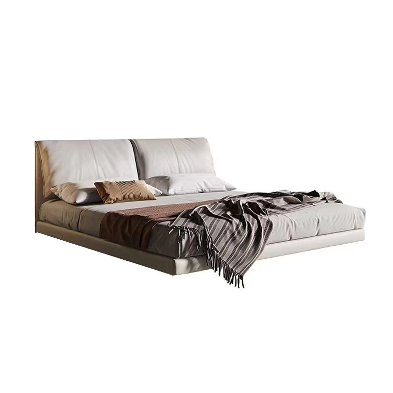 Wabi-sabi wind, leather suspension bed, Italian minimalist master bedroom Internet celebrity Japanese solid wood
Wabi-sabi wind, leather suspension bed, Italian minimalist master bedroom Internet celebrity Japanese solid wood