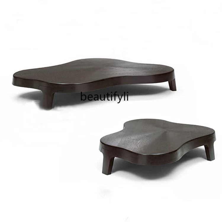 Nordic style high-end black oak coffee table personality and creativity irregular coffee table low table
Nordic style high-end black oak coffee table personality and creativity irregular coffee table low table