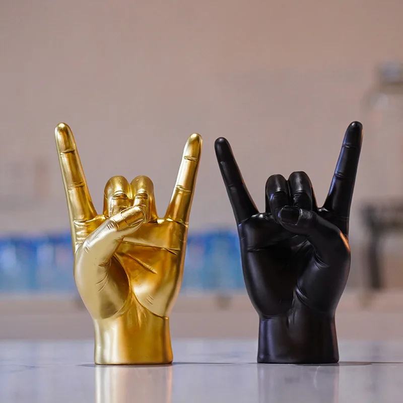 New Rock Band Gesture Metal Gift Resin Crafts Handicrafts Office Desktop Living Room Decoration
New Rock Band Gesture Metal Gift Resin Crafts Handicrafts Office Desktop Living Room Decoration