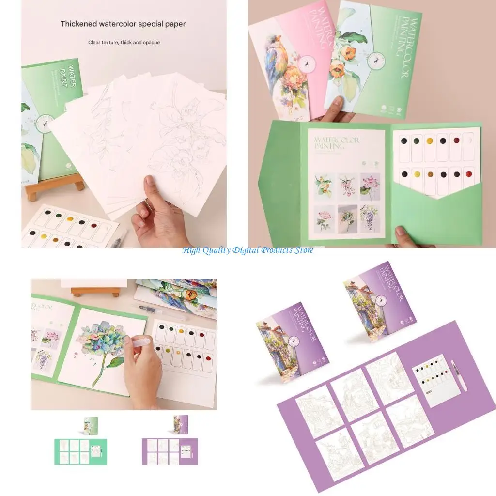 U2JE Stress Relief Doodling Book with Watercolor Paint Water Brush Pen for Drawing
U2JE Stress Relief Doodling Book with Watercolor Paint Water Brush Pen for Drawing