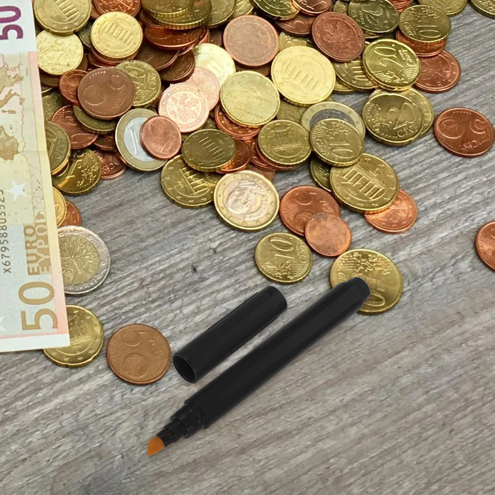 4Pcs Money Checker Pen Slant Chisel Tip Counterfeit Marker Banknote Verification Tester Fraud Prevention Portable