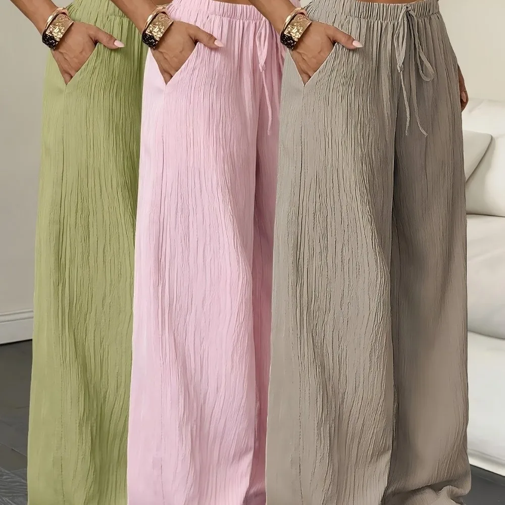 Lace-up Straight Leg Pants Drop Feeling Loose Wide Leg Trousers Casual Wear Side Pocket Floor Length Britches Streetwear
Lace-up Straight Leg Pants Drop Feeling Loose Wide Leg Trousers Casual Wear Side Pocket Floor Length Britches Streetwear