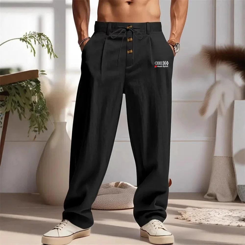 Audi logo new men's cotton and linen breathable casual pants, fashionable urban sport pants, loose straight fit, suitable for be
Audi logo new men's cotton and linen breathable casual pants, fashionable urban sport pants, loose straight fit, suitable for be