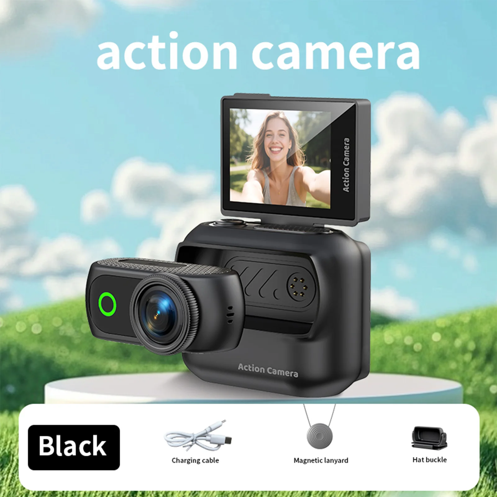 Magnetic Wearable Vlog Camera Anti-Shake Compact Panoramic Action Camera With Magnetic Neck Strap for Vlog Recording & Selfie
Magnetic Wearable Vlog Camera Anti-Shake Compact Panoramic Action Camera With Magnetic Neck Strap for Vlog Recording & Selfie
