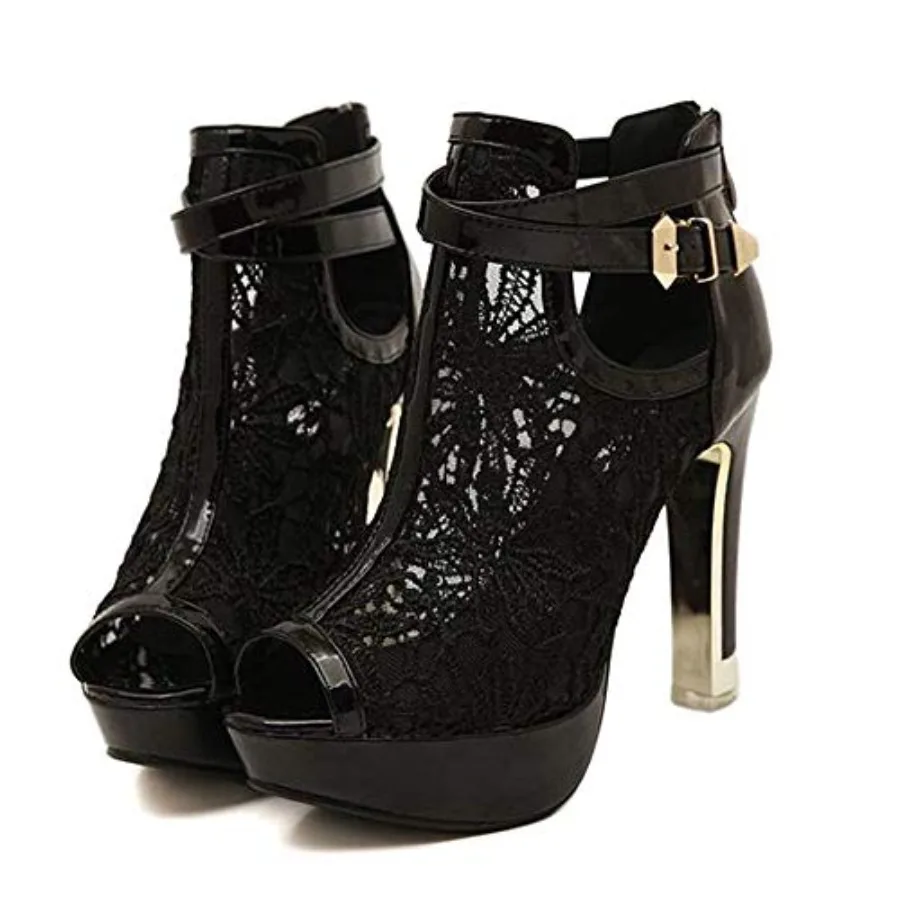 getmorebeauty Women's Pretty Lace Flowers Open Toes High Heels Ankle Boots
getmorebeauty Women's Pretty Lace Flowers Open Toes High Heels Ankle Boots