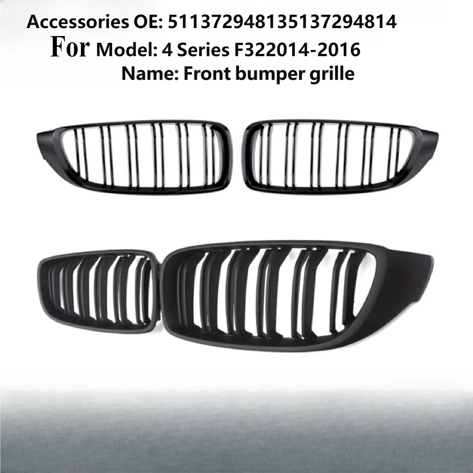 Для BMW 4 серии F32 F33 F36 M4: Модифицированная черная решетка переднего бампера с двойными ламелями, прочные автозапчасти
Для BMW 4 серии F32 F33 F36 M4: Модифицированная черная решетка переднего бампера с двойными ламелями, прочные автозапчасти