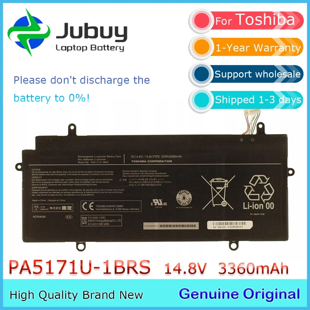 Original 14.8V 52Wh PA5171U-1BRS Notebook Battery for Toshiba CB30 CB30A CB30-A3120 CB35-A3120 41CP5/65/90
Original 14.8V 52Wh PA5171U-1BRS Notebook Battery for Toshiba CB30 CB30A CB30-A3120 CB35-A3120 41CP5/65/90